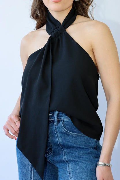 Black Scarf Top
