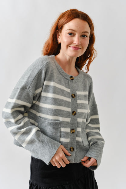 Grey/White Cardigan