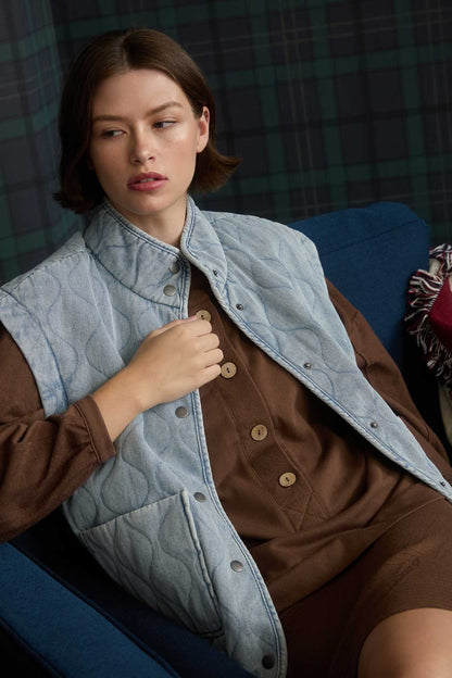 Denim Quilted Vest