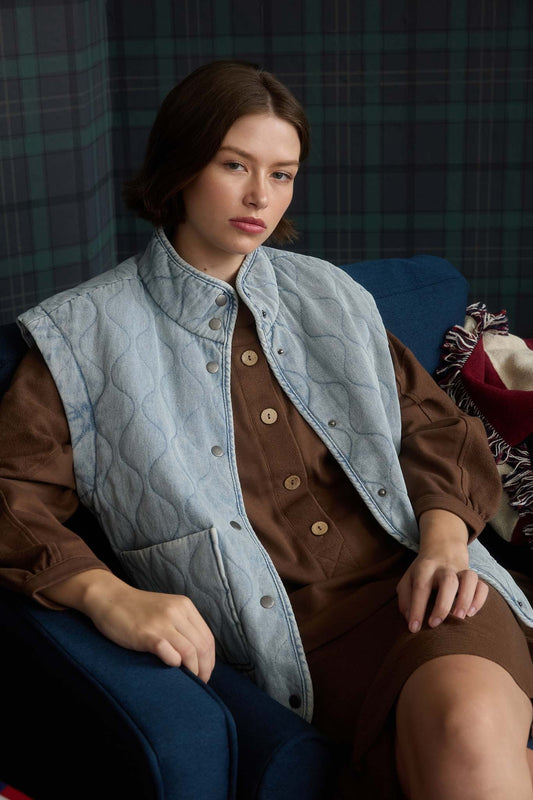 Denim Quilted Vest