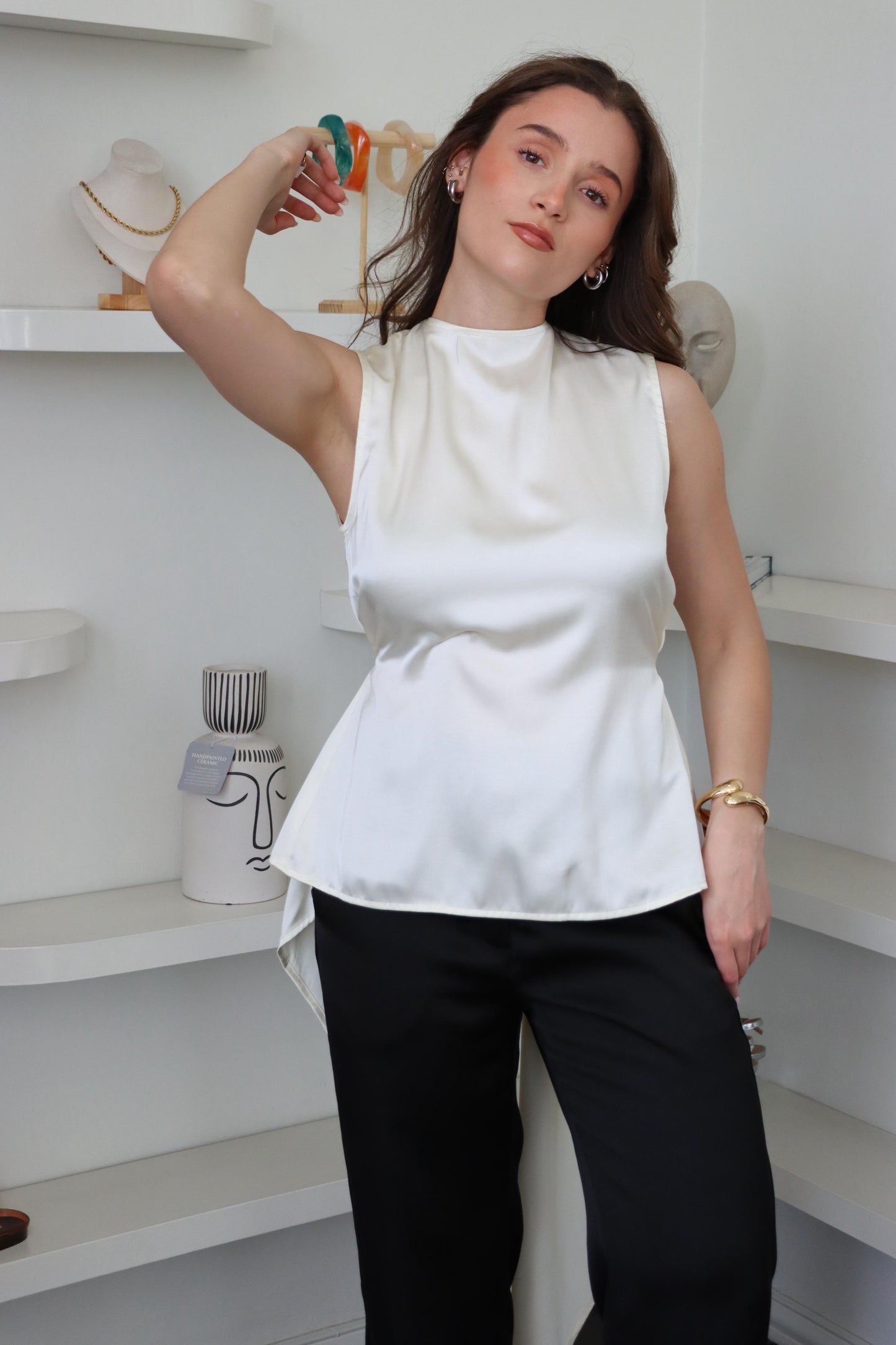 Lenna Draped Open Back Top