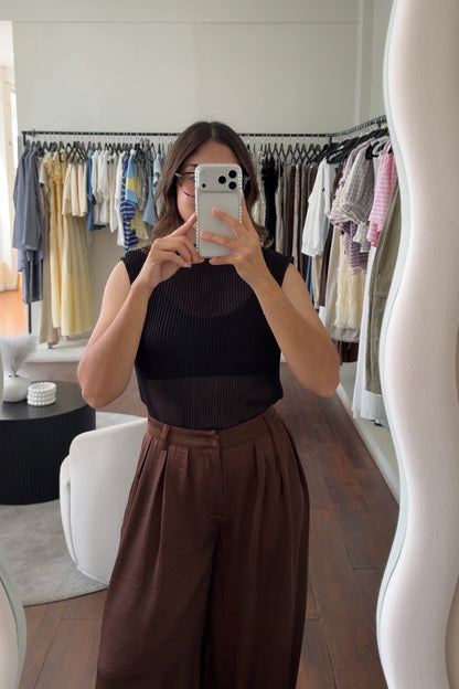Plisse Black Top