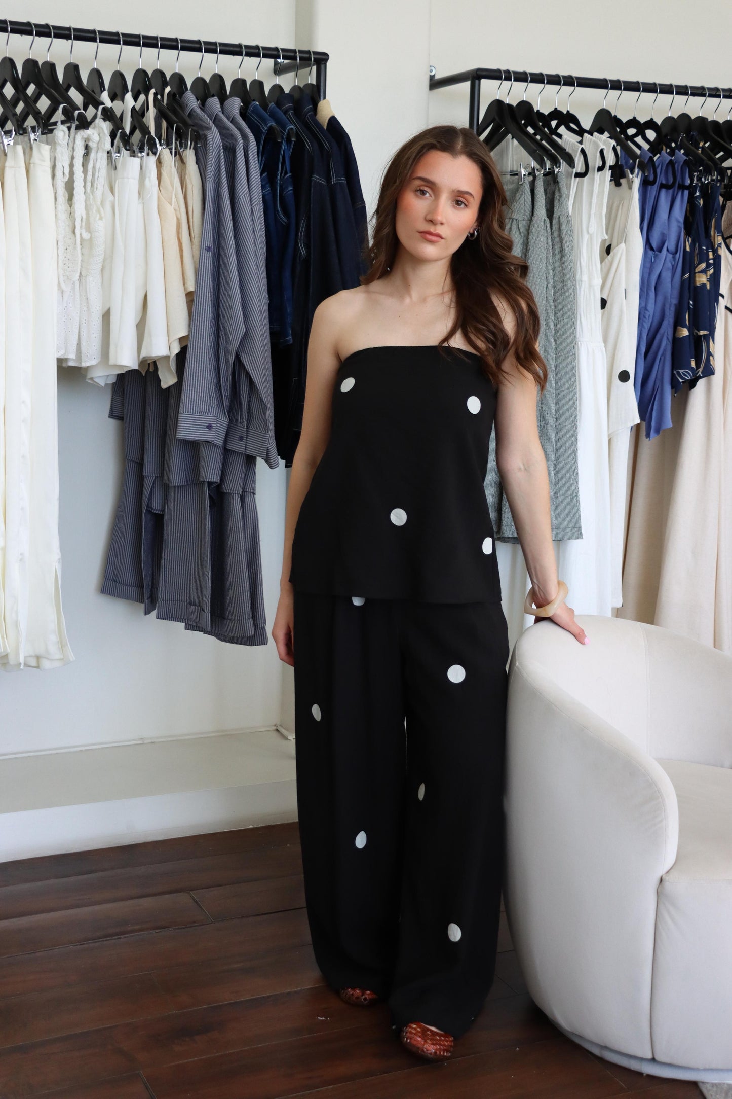 Vivian Black Polka Dot Set