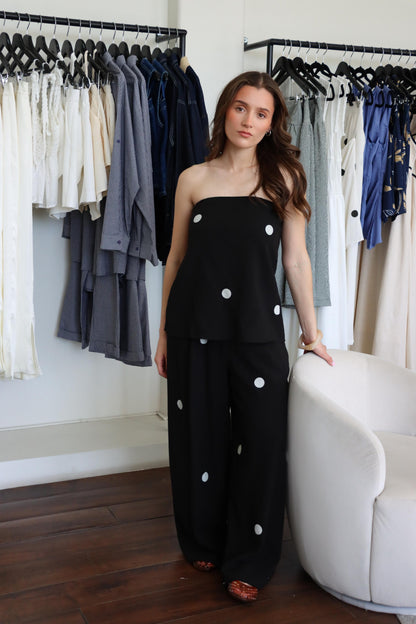 Vivian Black Polka Dot Set