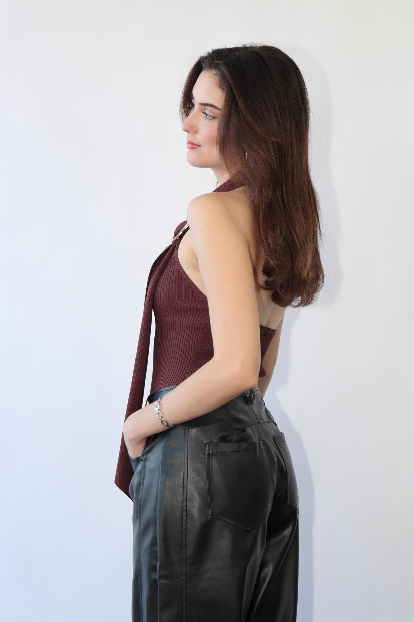 Pleather Barrel Pants