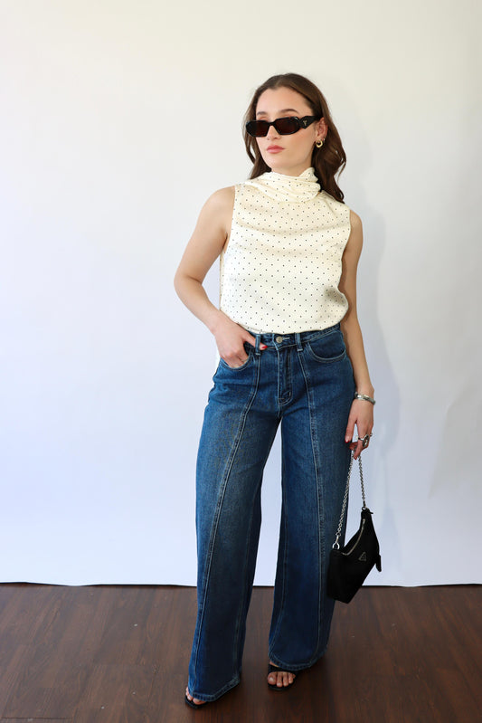 Polka Dot Scarf Top