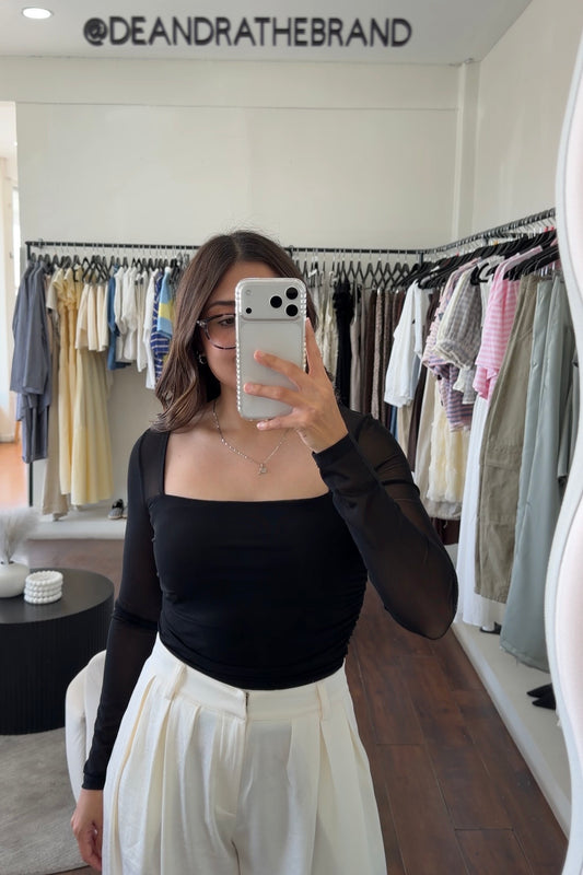 Black Mesh Top