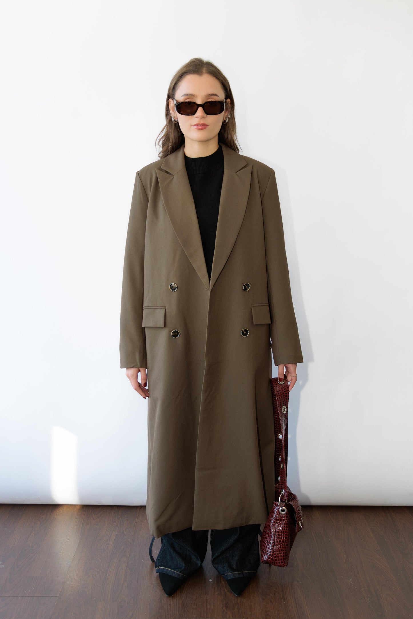 Olive Long Blazer