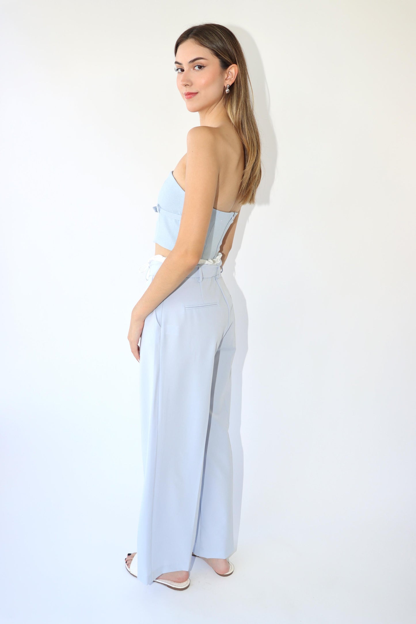 Erin Tie Contrast Waistband Pants