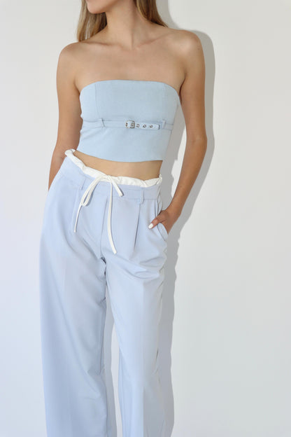 Erin Tie Contrast Waistband Pants