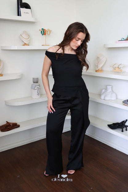 Kiley Black Asymmetrical Top