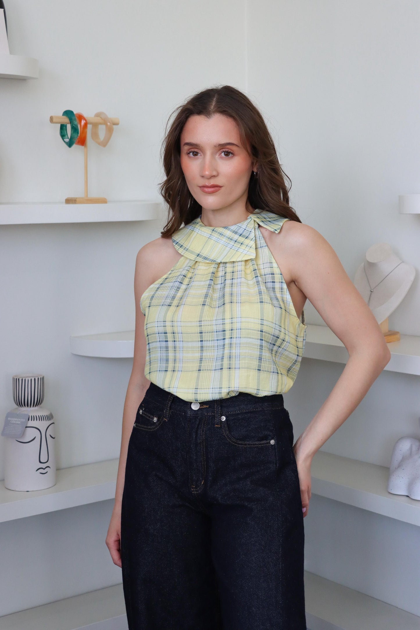 Suzy Plaid Top