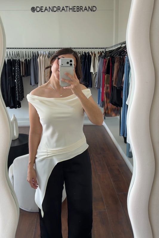 Kiley Ivory Asymmetrical Top