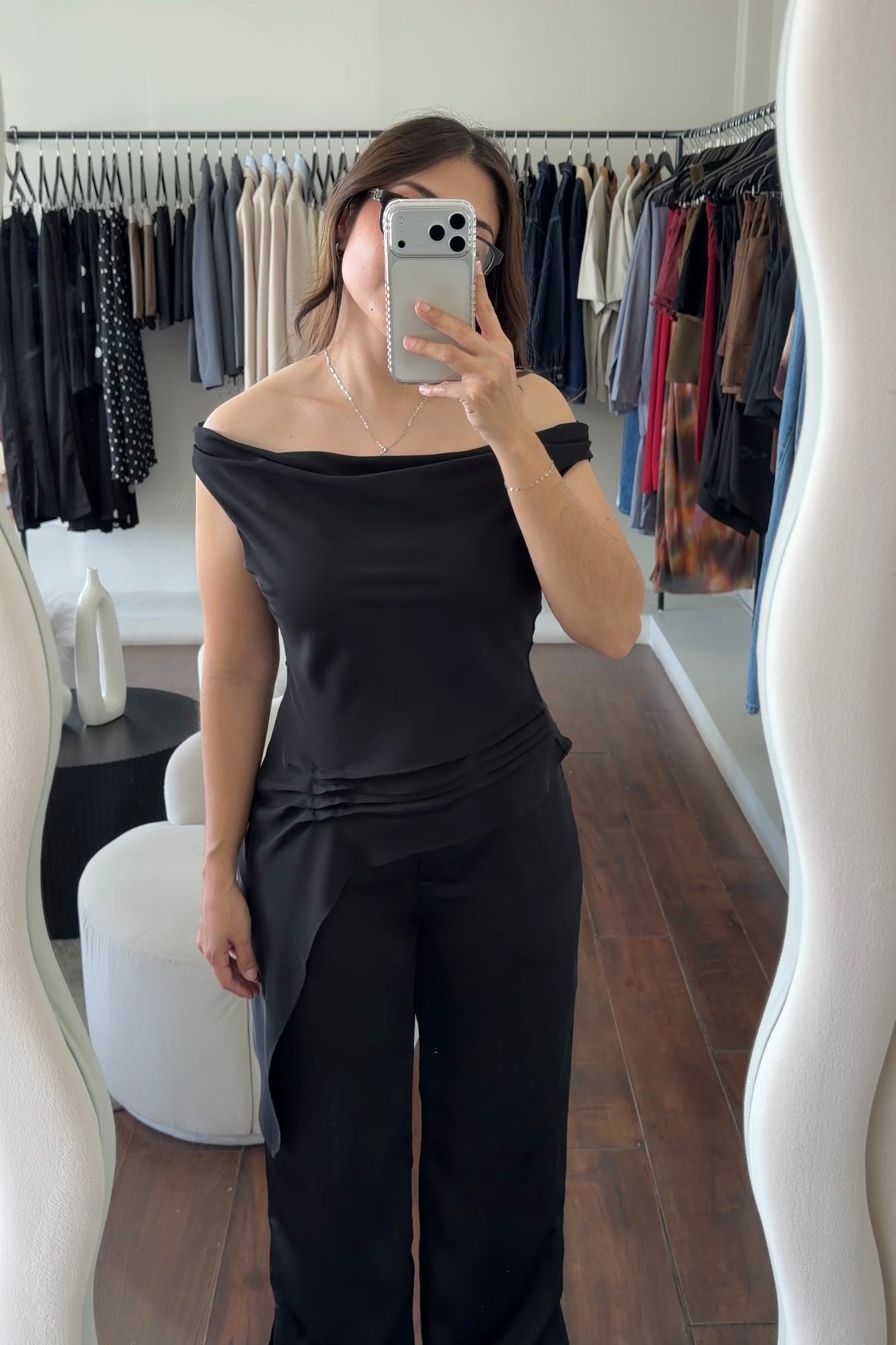 Kiley Black Asymmetrical Top