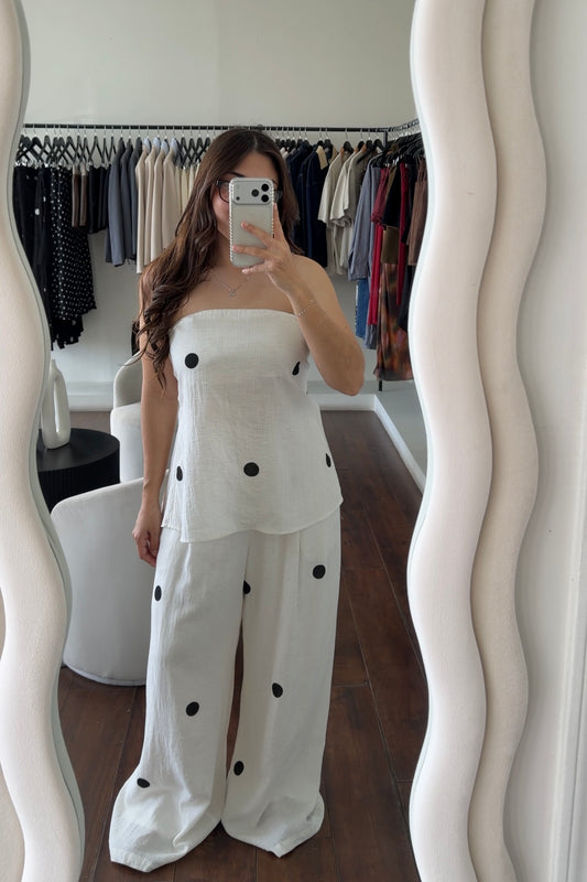 Vivian Ivory Polka Dot Set