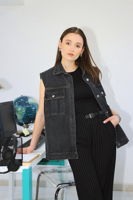 Oliver Oversized Denim Vest
