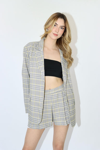 Harlow Plaid Blazer/Shorts Set