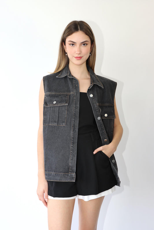 Oliver Oversized Denim Vest