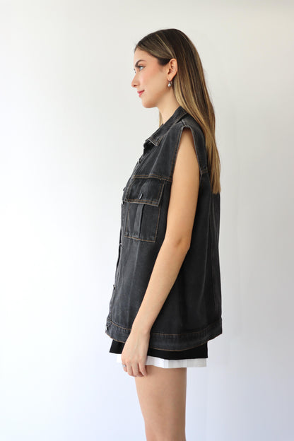 Oliver Oversized Denim Vest