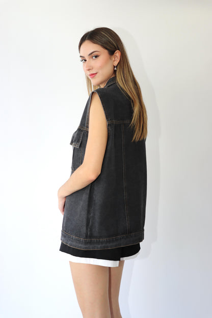 Oliver Oversized Denim Vest