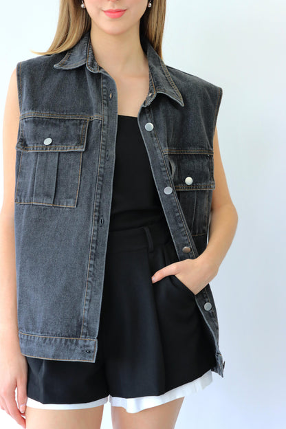 Oliver Oversized Denim Vest