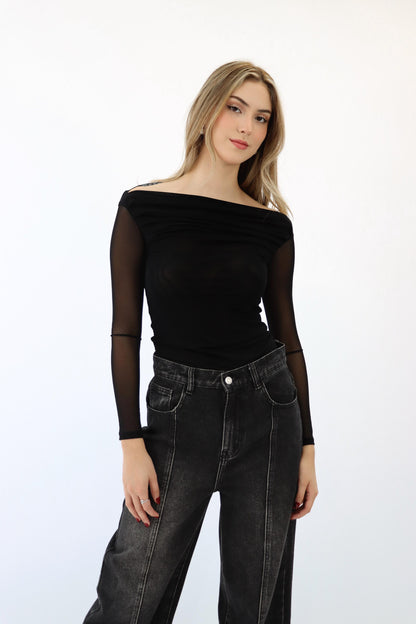 Kelly Mesh Black Top