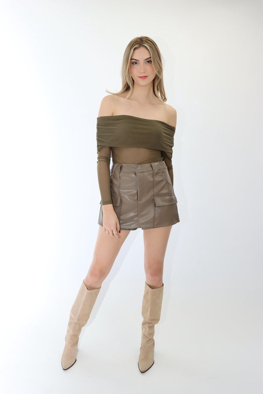 Valerie Cargo Brown Skort