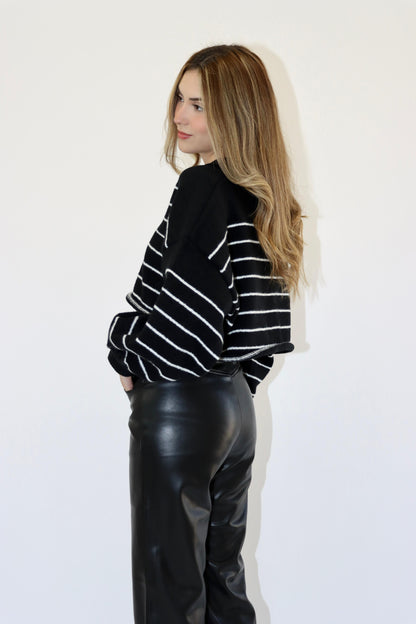 Hailey Striped Black Sweater