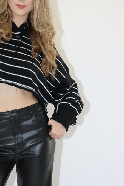 Hailey Striped Black Sweater