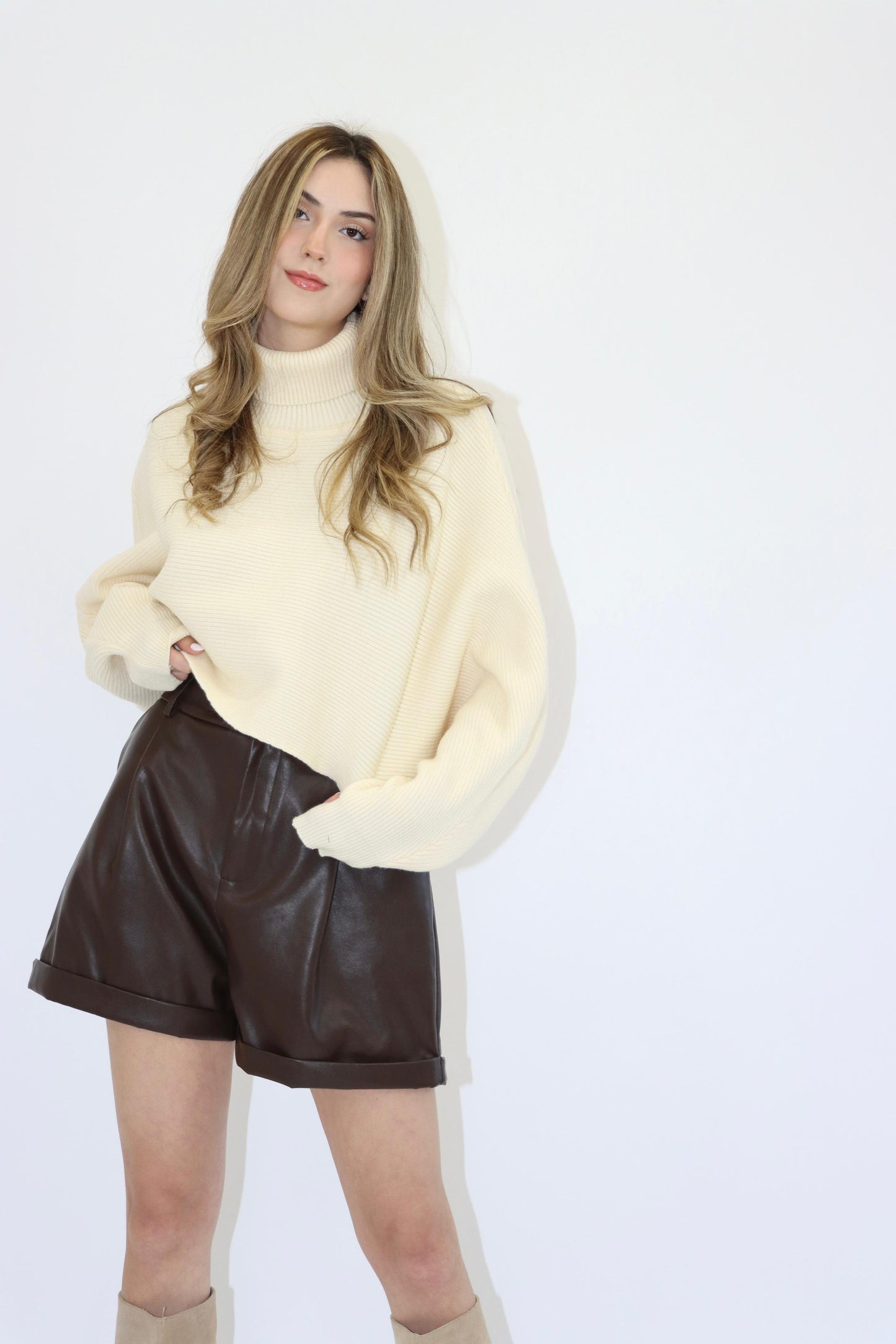 Lainey Cropped Cream Sweater