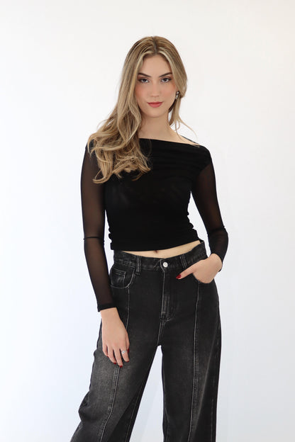 Kelly Mesh Black Top