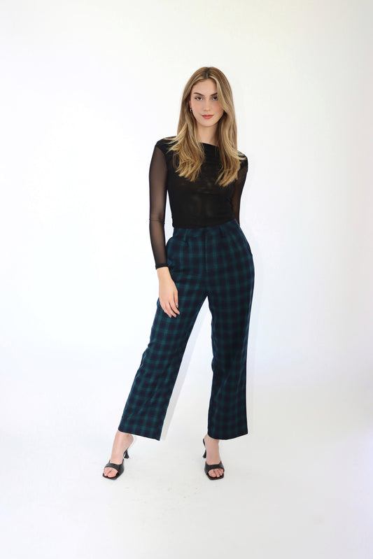 Pauline Pleated Check Pants